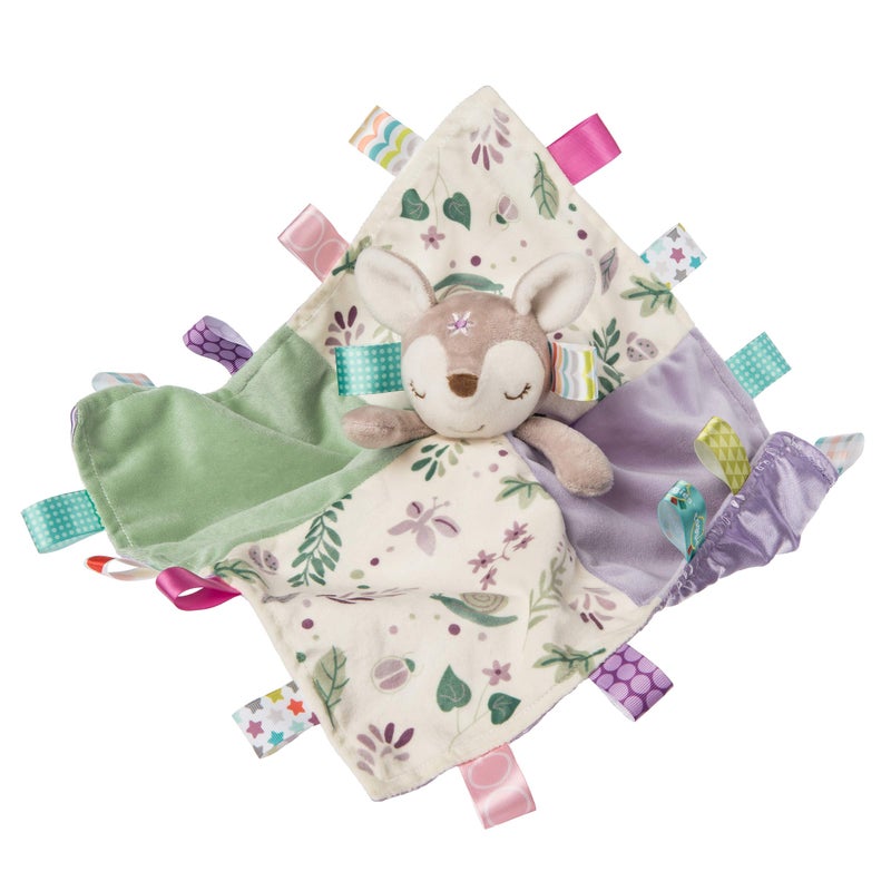 Taggies Soothing Sensory Stuffed Animal Security Blanket  Flora Fawn  13 x 13-Inches - Image 1